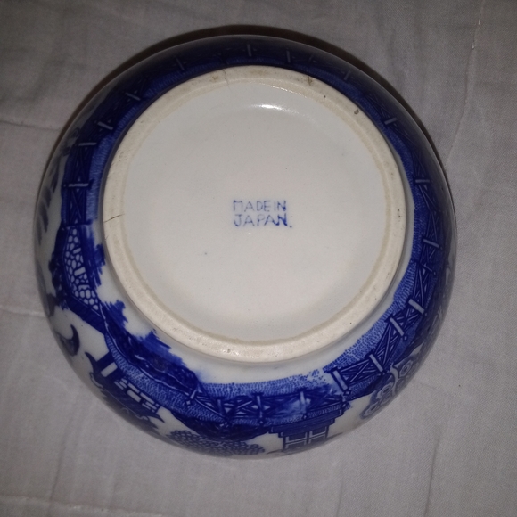 Vintage Blue And White Asian Rice Oriental Bowl Made in Japan - Picture 10 of 11